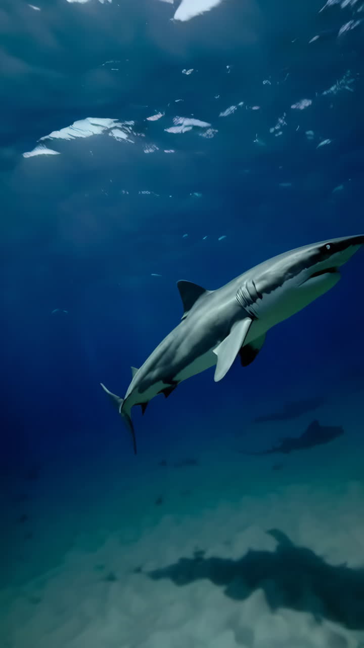 tiburón bajo el agua