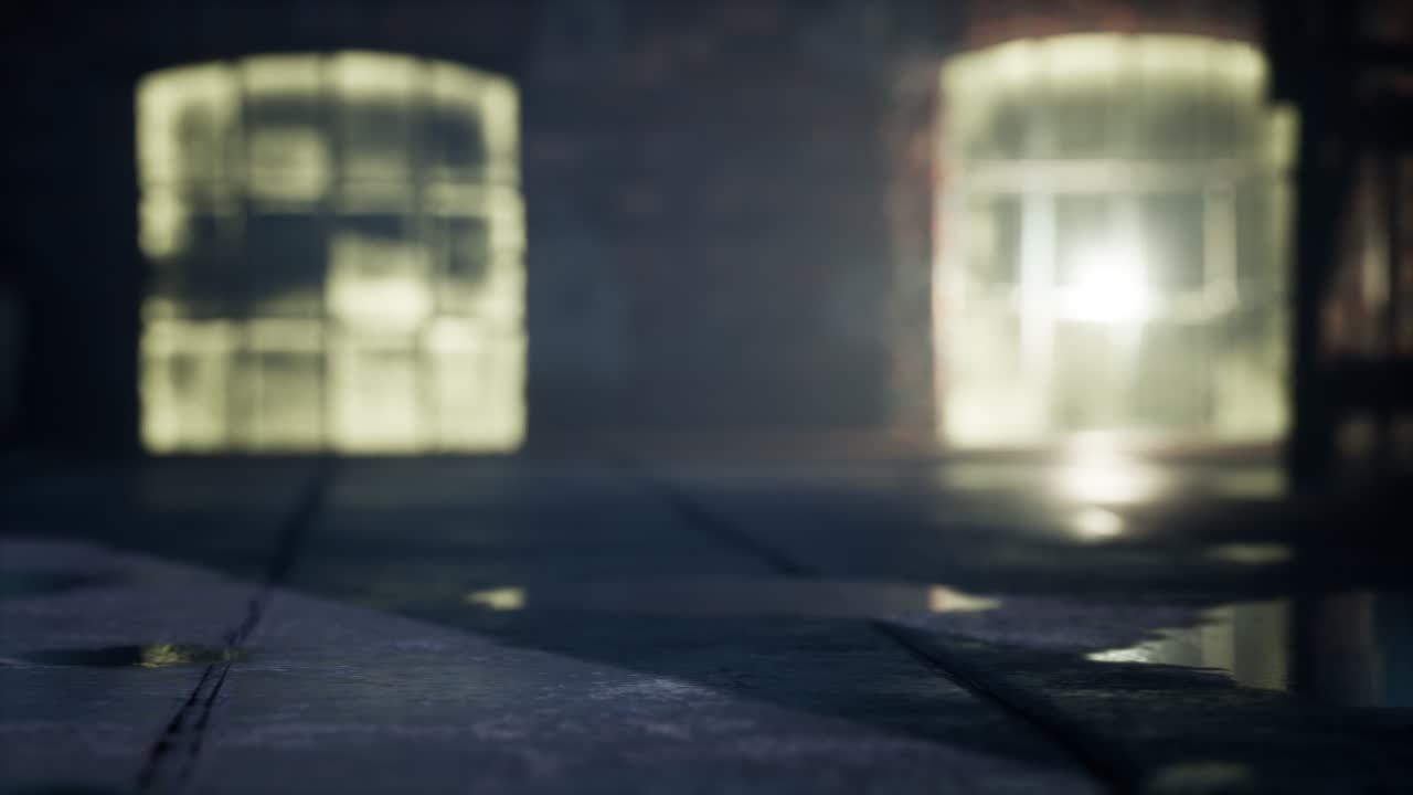 밤에 무서운 버려진 공장