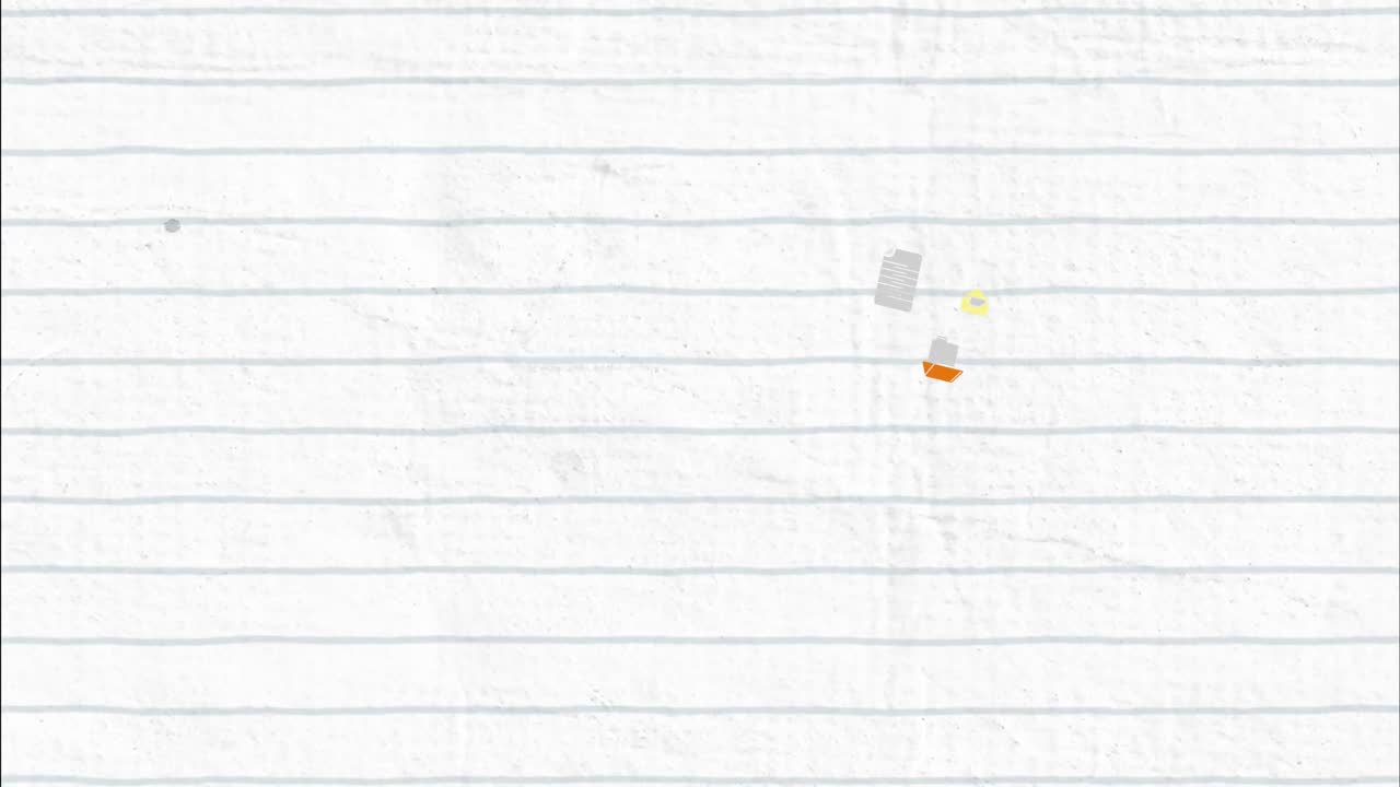 animación de coloridos iconos de artículos escolares sobre un fondo blanco