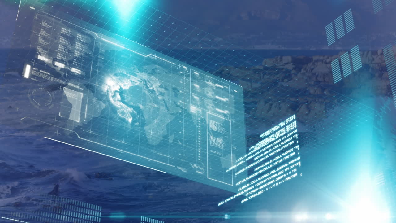 풍경에 대한 데이터 처리의 애니메이션