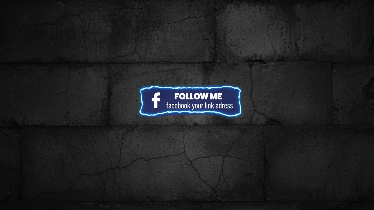 Modern neon social media bars