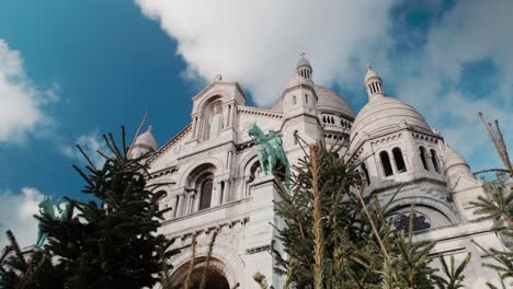 low angle tracking shot of the sacre-coeur church