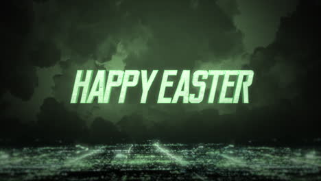 Happy-Easter-on-night-city-with-green-light