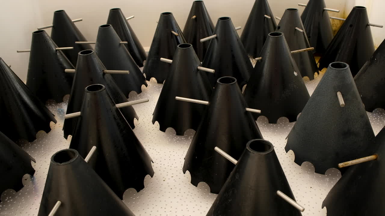 양식업에 사용되는 전복 치패용 흑색 원추형 집