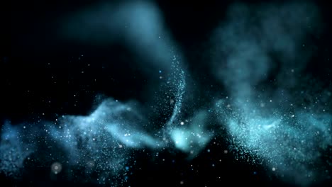 futuristic animation with wave object and glittering particles in slow motion, 4096x2304 loop 4k