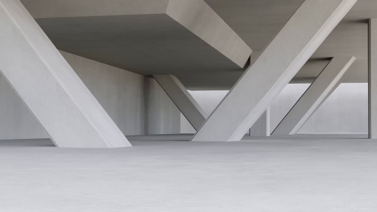 Tomt moderne betoninteriør med geometrisk struktur