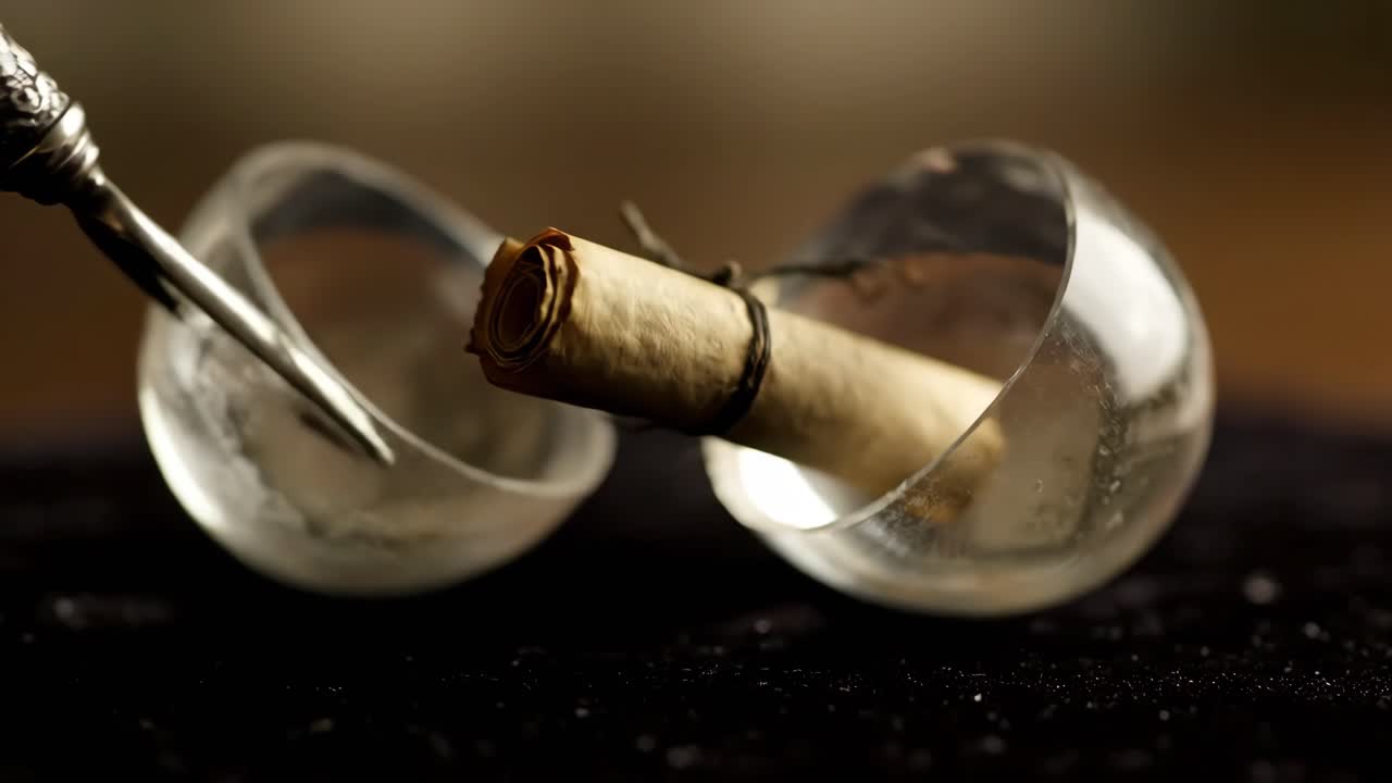 Glass egg with a scroll inside