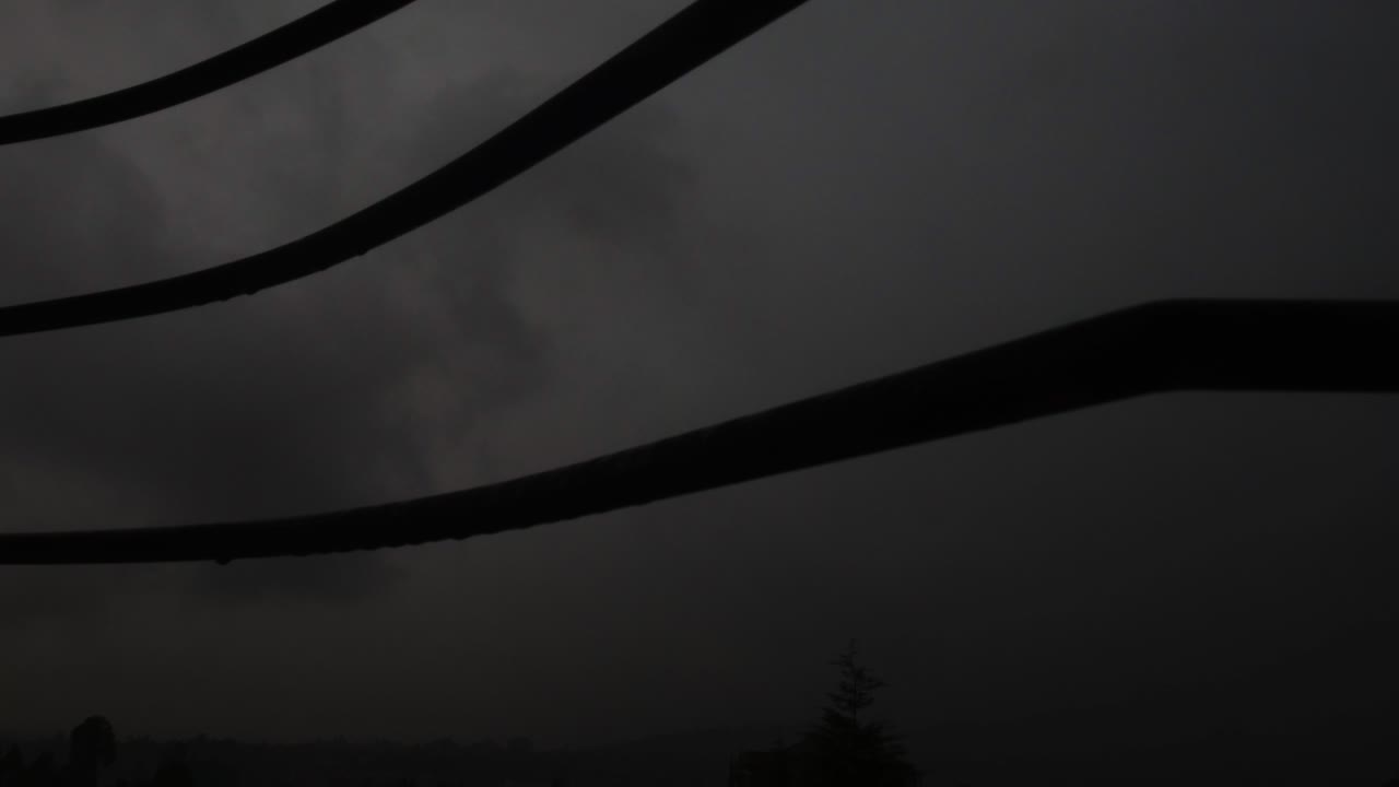 time lapes for the clouds buildup behind three bars of steel.