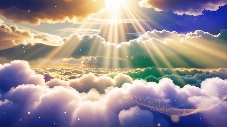 Christian Heavenly Light Worship Background