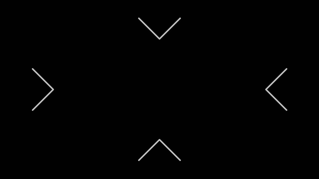 Looping animation of arrows converging toward the center on a black background