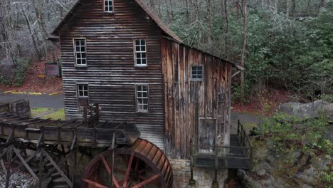 4k aerial of grist mill wv