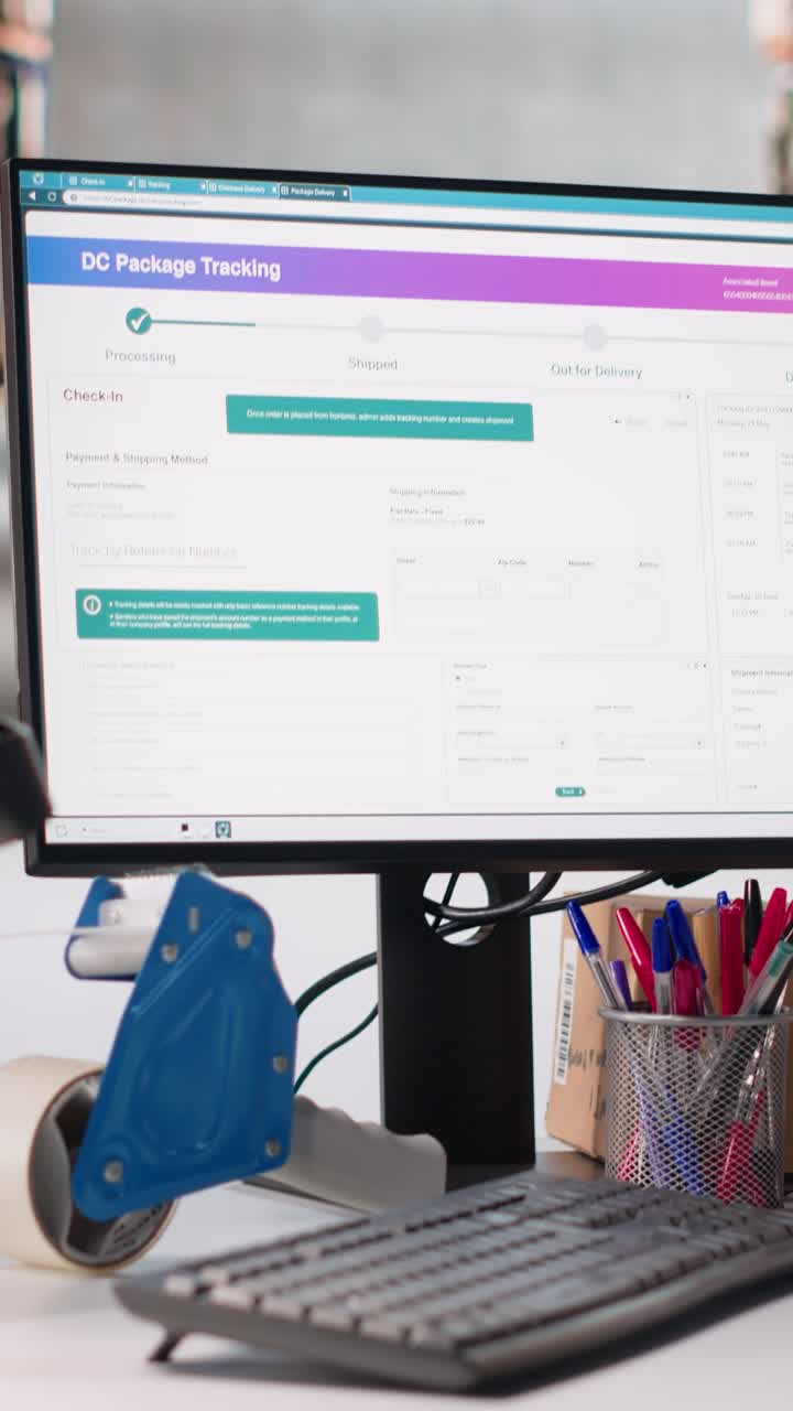 Vertical Video Empty professional warehouse space used for shipping cargo goods