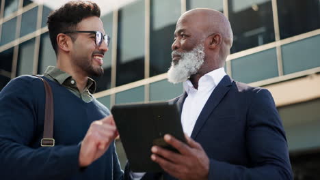 Tablet,-discussion-and-businessman-with-manager