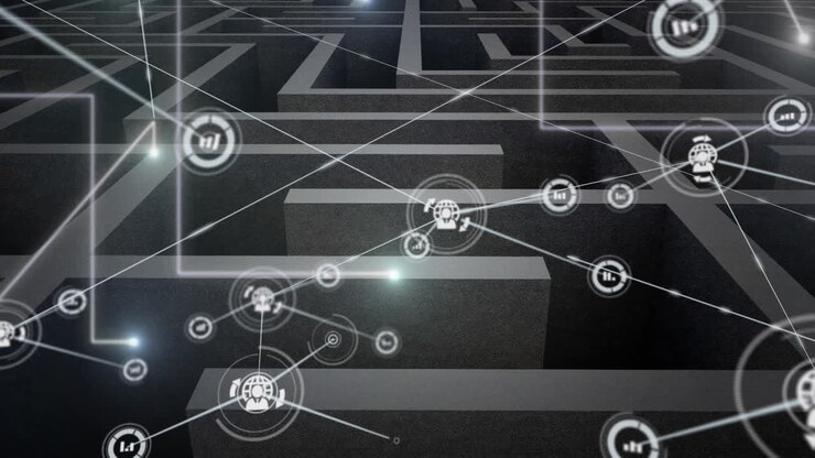 Animazione di una rete di connessioni ed elaborazione dati su un labirinto