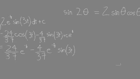animación de ecuaciones matemáticas sobre un fondo negro
