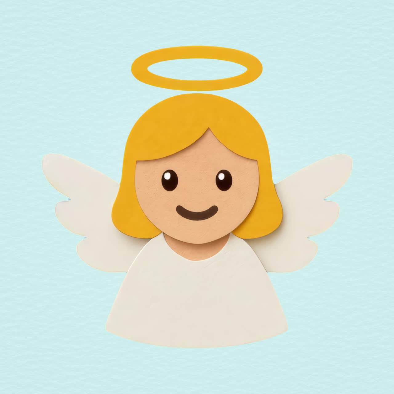Cute angelic cartoon character design animation isolated asset, transparent 4K video, alpha channel