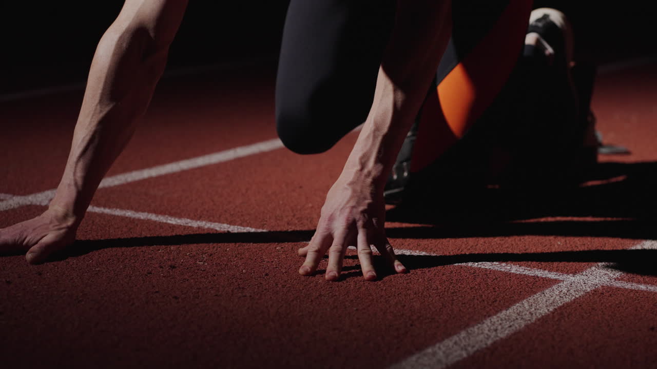 atleta listo para el sprint