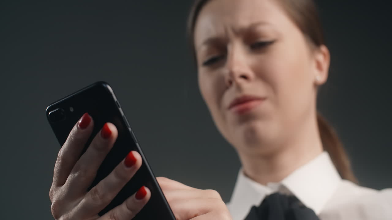 Woman looking at a phone