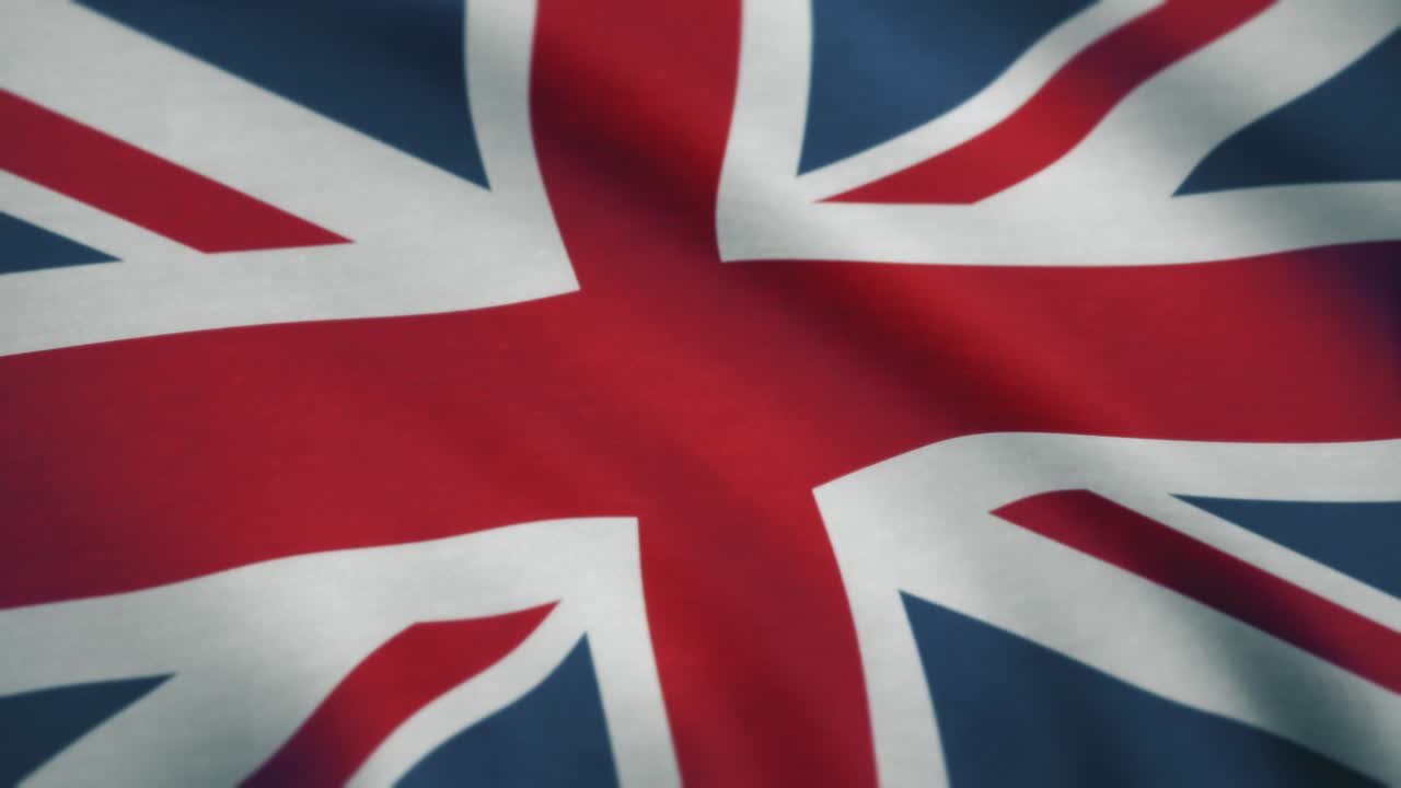 Primo piano della bandiera britannica (Union Jack)