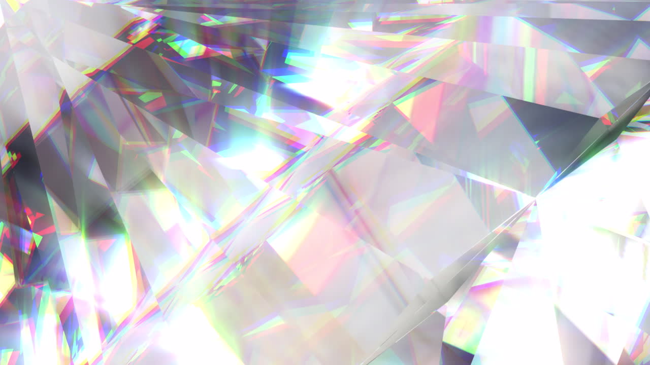 animación de un prisma brillante claro que se mueve sobre puntos de luz