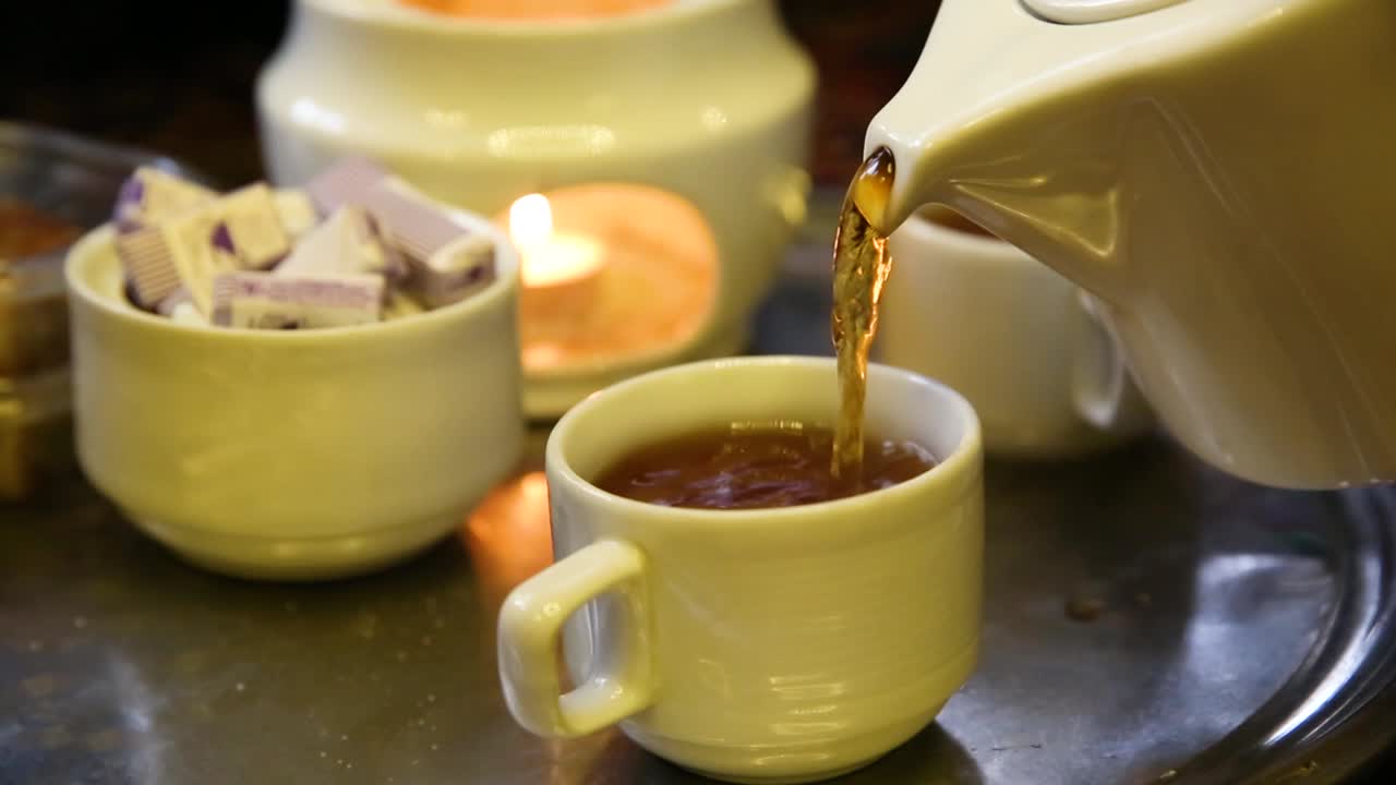 사프란, 차, 준비, 이란의 클로즈업 샷