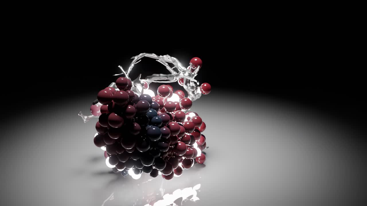 추상적인 3d 렌더링으로 조명된 구체 군집