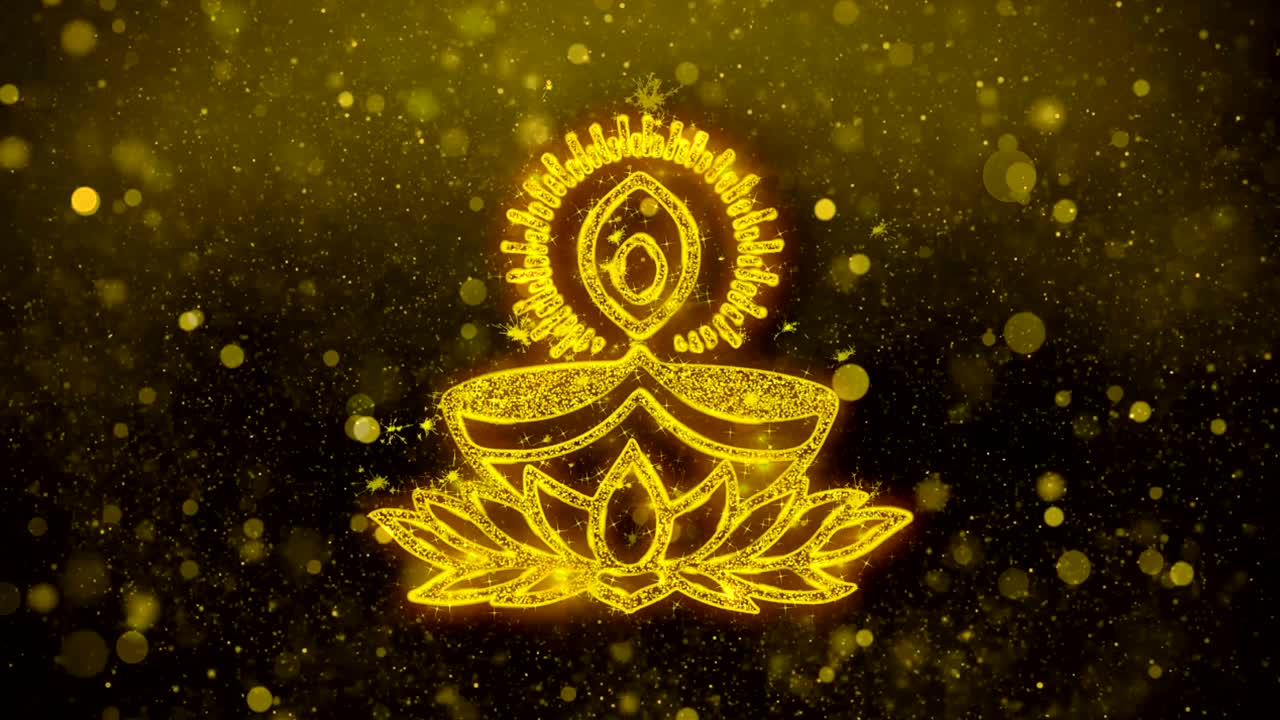 Diwali Element Blinking 2 Text Wishes Greetings card, Invitation, Celebration Firework