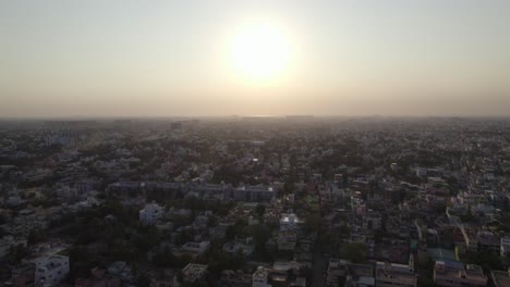 sunset shot over an indian city in a motion picture