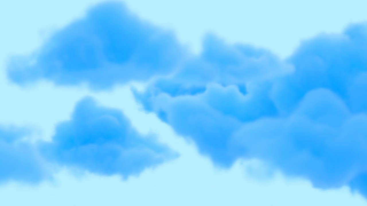 Soft Blue Clouds Drifting Across Sky, Fluffy Cumulus Layers With Gentle Motion, Bright Daytime Tones, Airy
