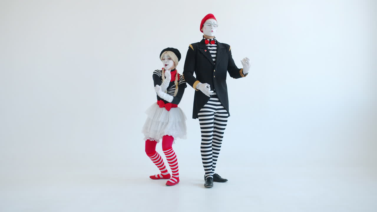 Mime Artists Performing a Dance