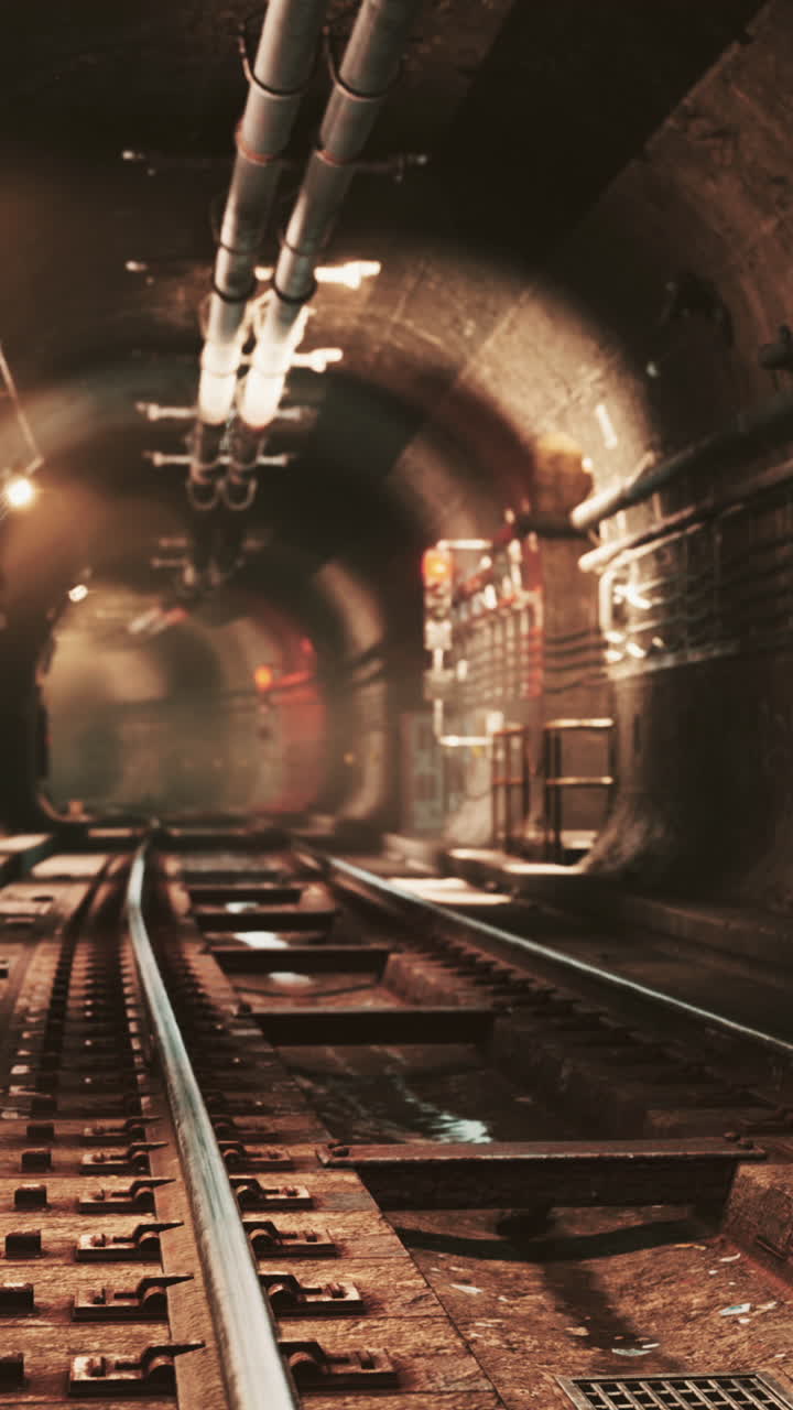 túnel de metro oscuro y atmosférico