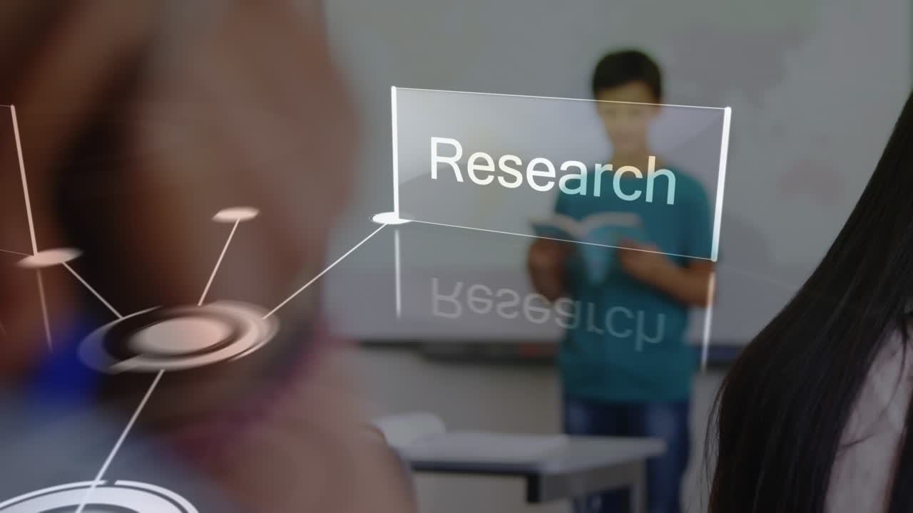 animação de rede de conexões sobre aluno biracial na aula