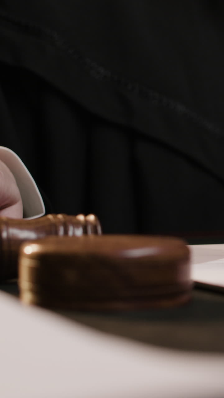 Judge's Gavel in Courtroom