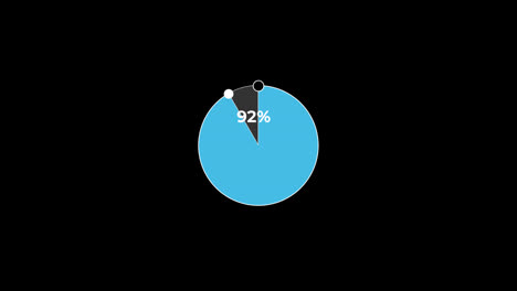 Gráfico-Circular-De-0-A-95%-De-Porcentaje-De-Infografías-Cargando-Anillo-Circular-O-Transferencia,-Descarga-De-Animación-Con-Canal-Alfa.