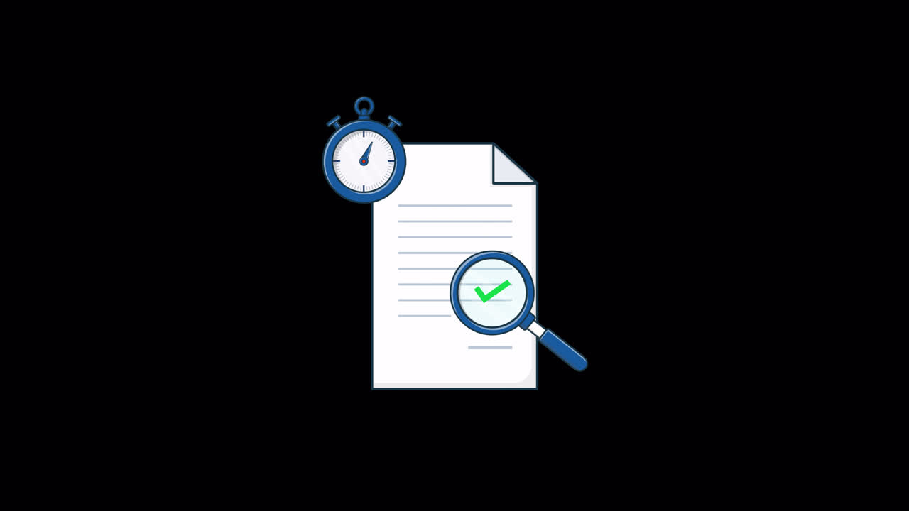 Animated Document Review with Magnifying Glass and Stopwatch