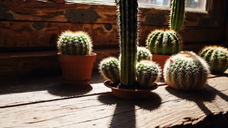 Cacti on a windowsill