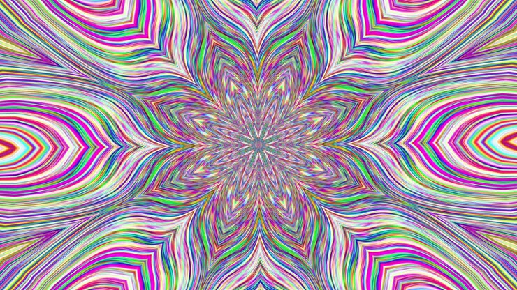Hypnotizing glitch imitation flare holographic background. Digital art