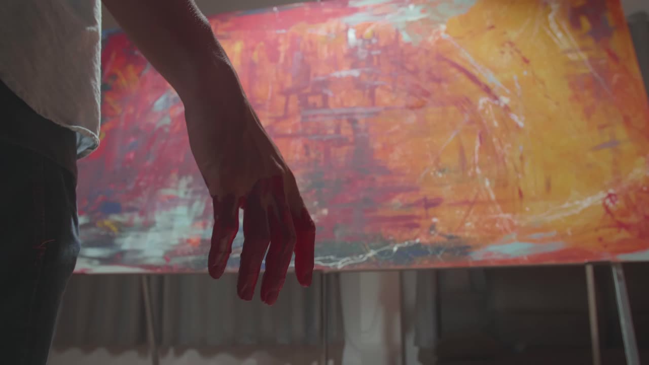 Hands With Abstract Modern Art