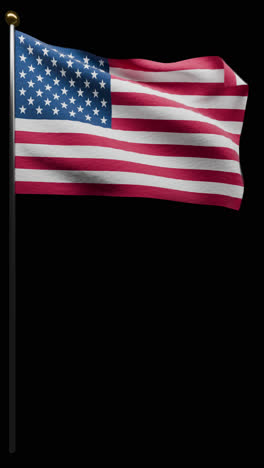 american flag waving during memorial celebration on alpha black