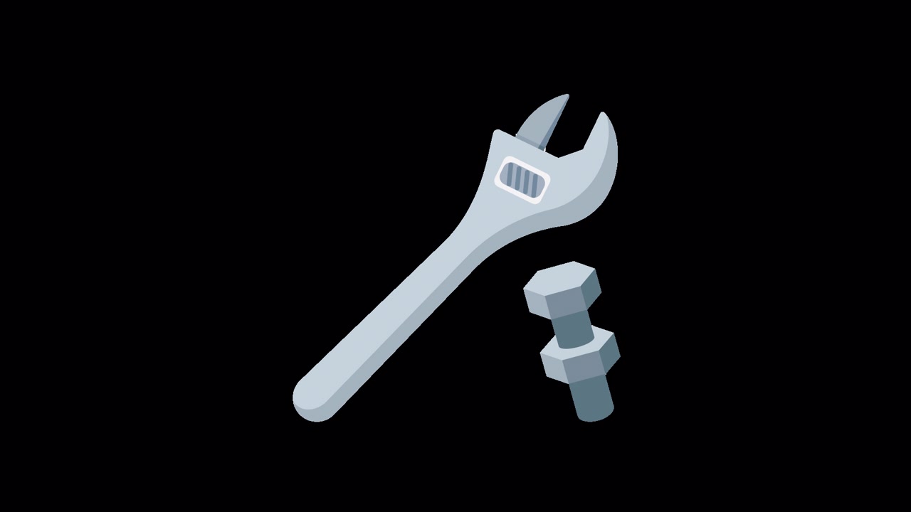 Animated Wrench and Bolt with Nut Assembling