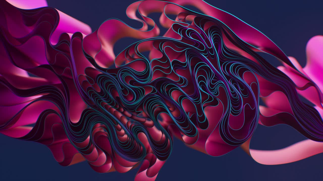 Abstract Ribbons in Magenta and Pink