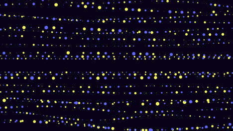 puntos dinámicos un patrón amarillo y azul vibrante sobre un fondo negro