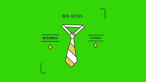 4k video of cartoon tie as business clothes style.