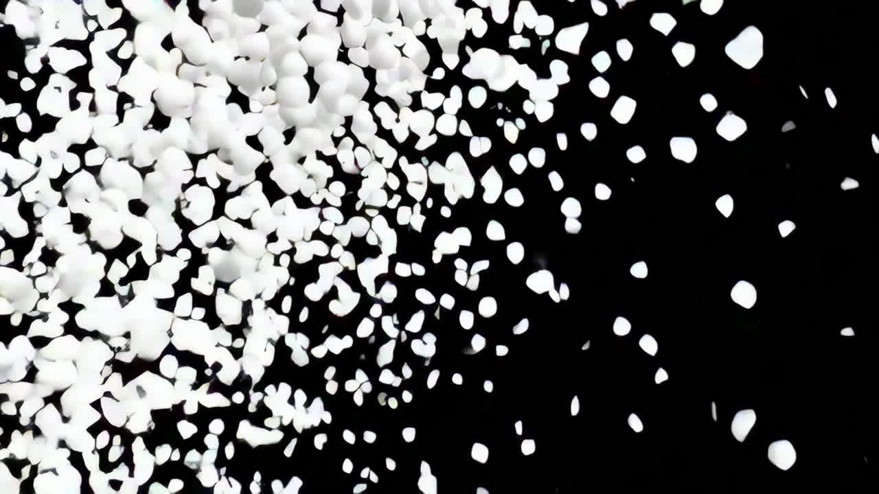 Abstract White Particles on Black Background