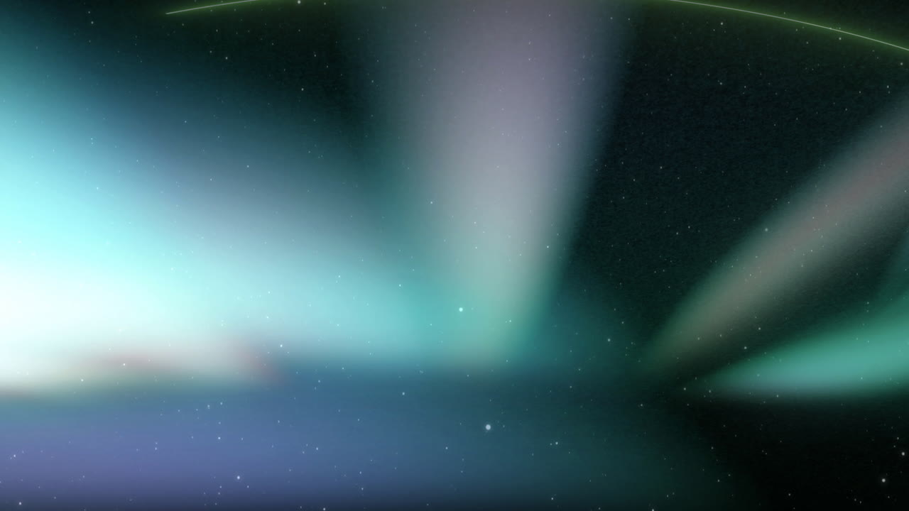 Animation of stars and colourful shades over black background