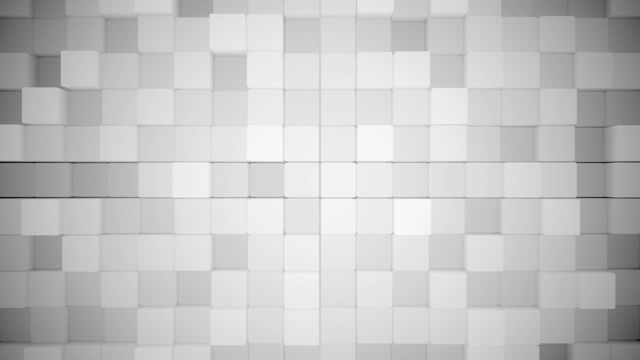 The mosaic background, consisting of differently colored cubes, gently wavers.