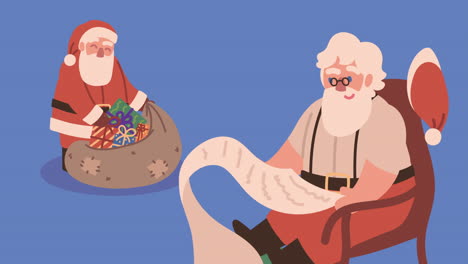 christmas animation with santa claus characters