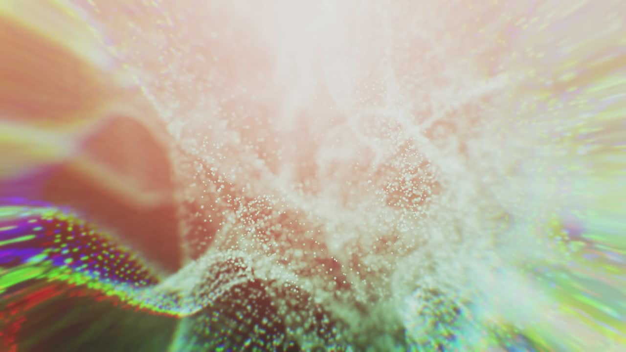 fondo abstracto renderizado en 3d. partículas caóticas con tamaño aleatorio