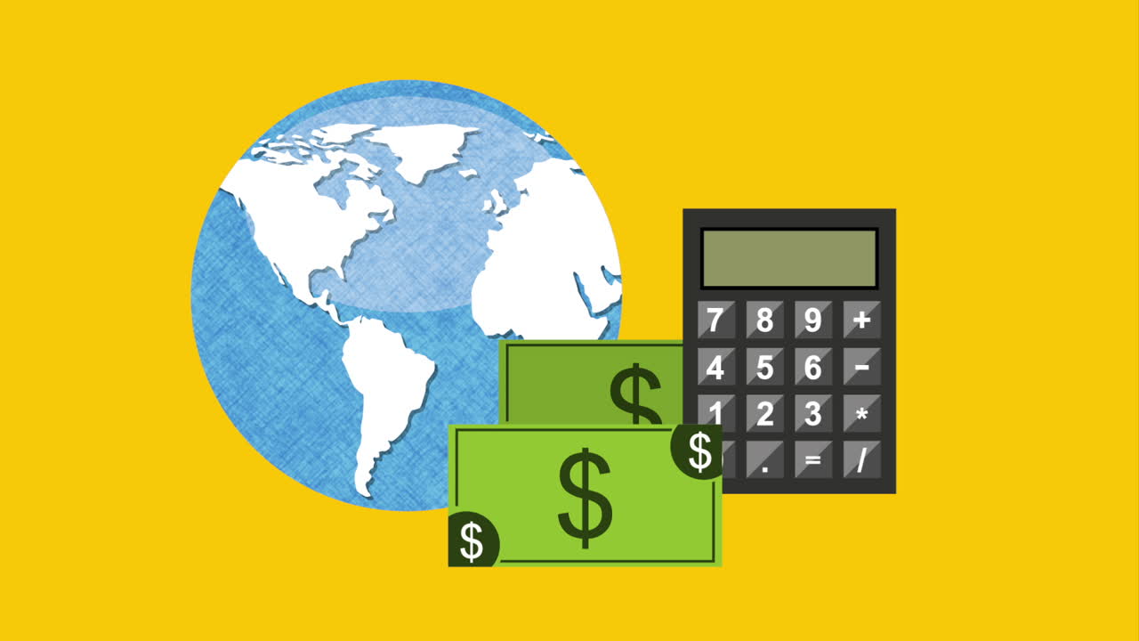 diseño de iconos financieros, animación de video