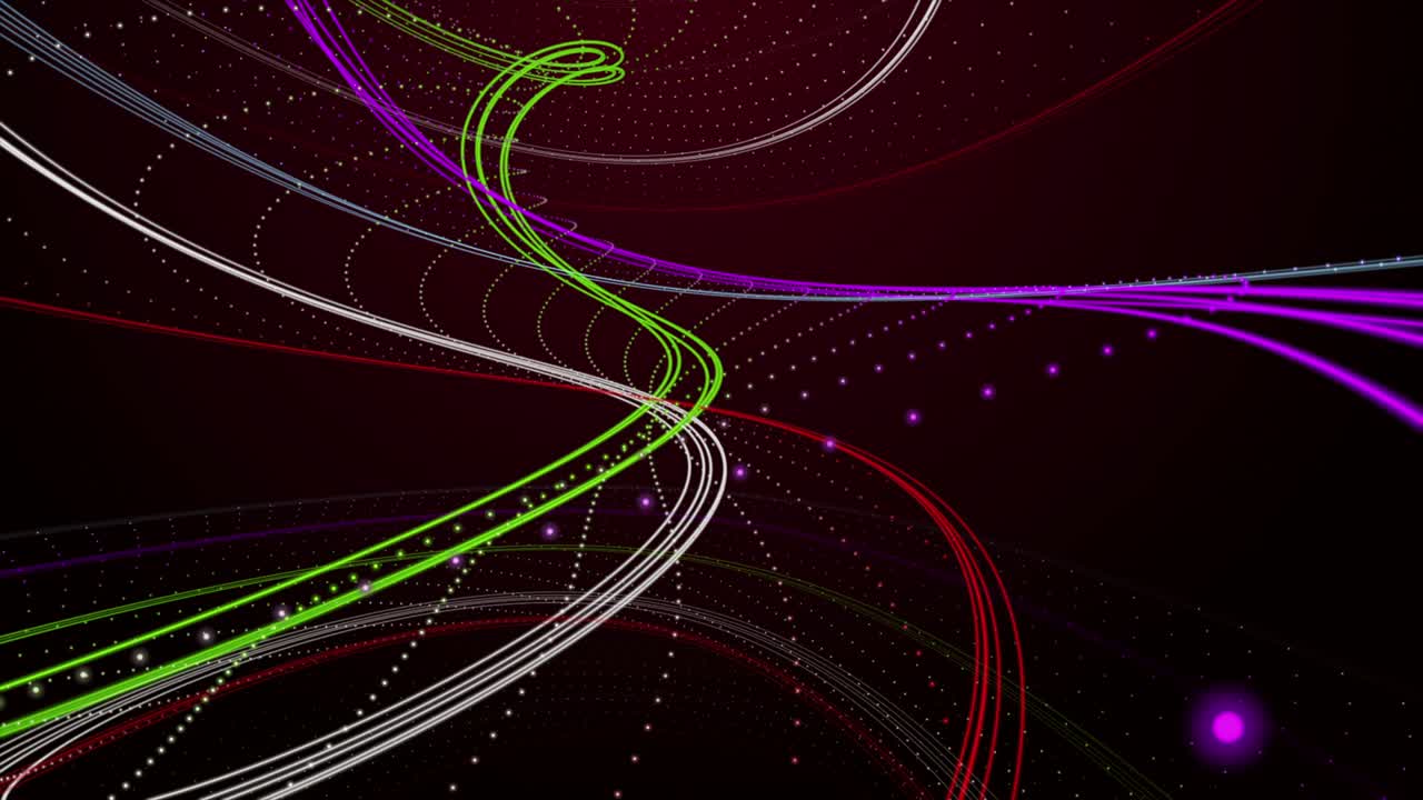 Futuristic animation with stripe object and particles in slow motion, 4096x2304 loop 4K